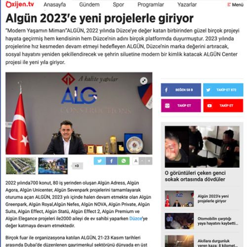 Algün 2023’e yeni projelerle giriyor