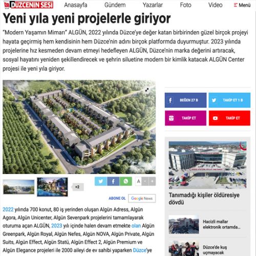 Yeni yıla yeni projelerle giriyor