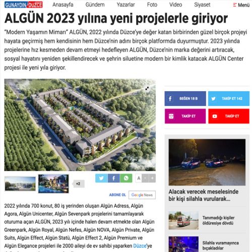 ALGÜN 2023 yılına yeni projelerle giriyor