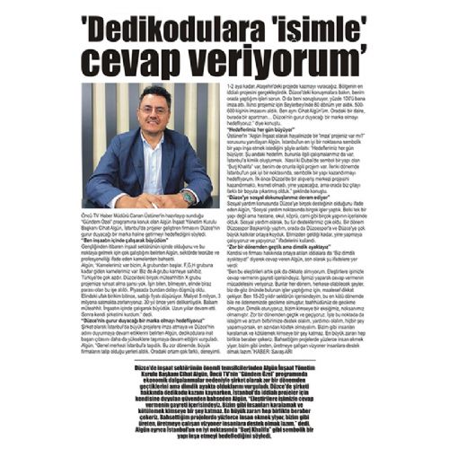DEDİKODULARA ‘İŞİMLE CEVAP VERİYORUM’