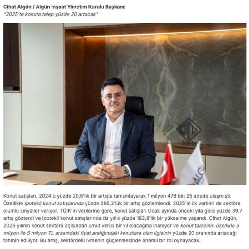 İNŞAAT SEKTÖRÜ TEMSİLCİLERİ OCAK AYI KONUT SATIŞINI DEĞERLENDİRDİ