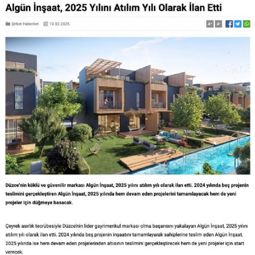 ALGÜN İNŞAAT, 2025 YILINI ATILIM YILI OLARAK İLAN ETTİ
