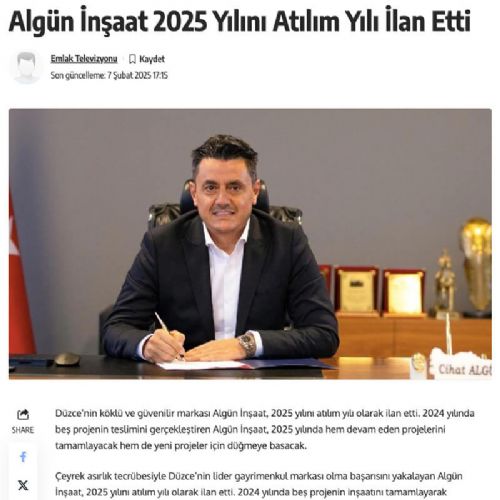 ALGÜN İNŞAAT 2025 YILINI ATILIM YILI İLAN ETTİ