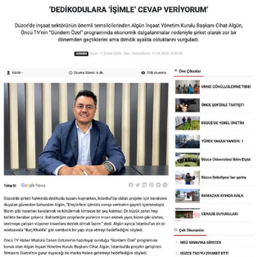 ‘DEDİKODULARA ‘İŞİMLE’ CEVAP VERİYORUM’