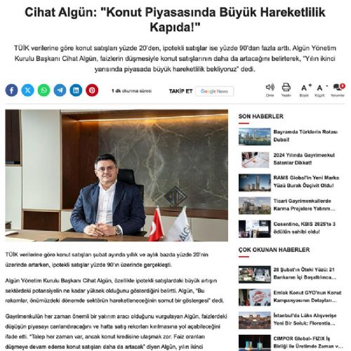 Konut Piyasasında Büyük Hareketlilik Kapıda
