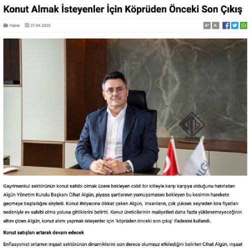 Konut Almak İsteyenler İçin Köprüden Önceki Son Çıkış