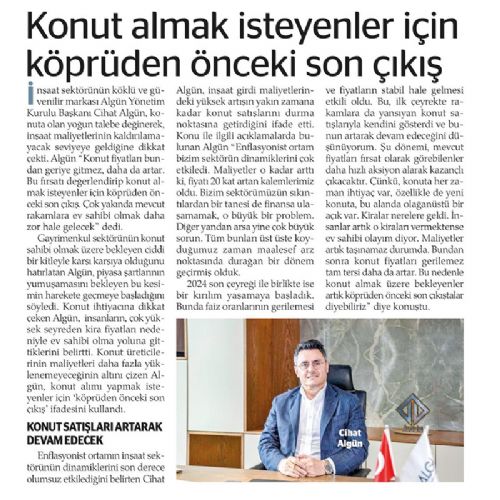 Konut Almak İsteyenler İçin Köprüden Önceki Son Çıkış