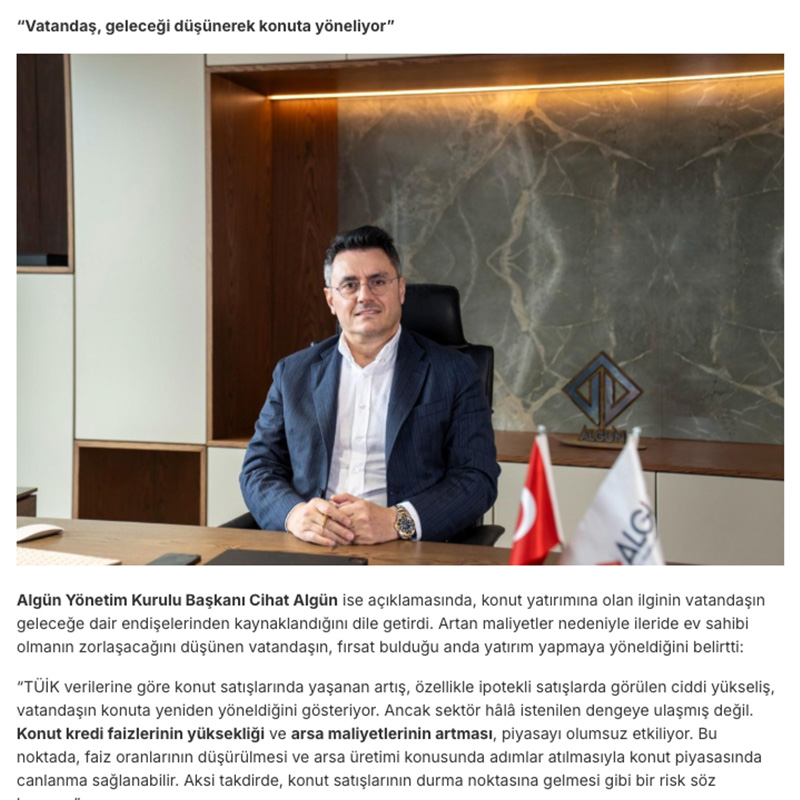 İnşaat Sektörü Temsilcileri Nisan Ayı Konut Satışlarını Değerlendirdi