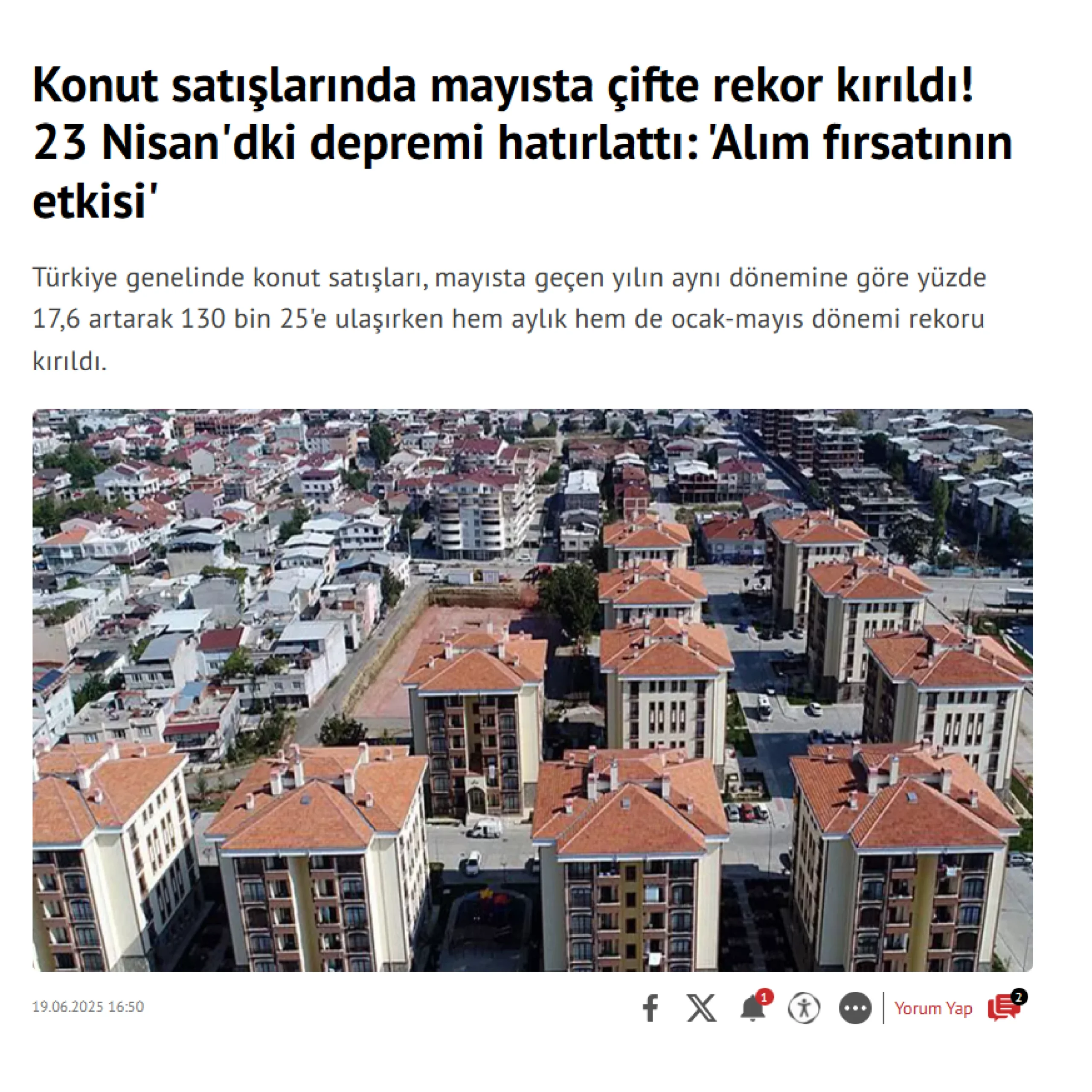 Konut satışlarında mayısta çifte rekor kırıldı!