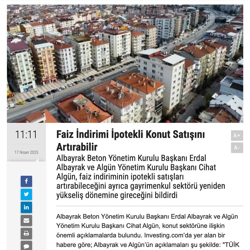 FAİZ İNDİRİMİ İPOTEKLİ KONUT SATIŞINI ARTIRABİLİR