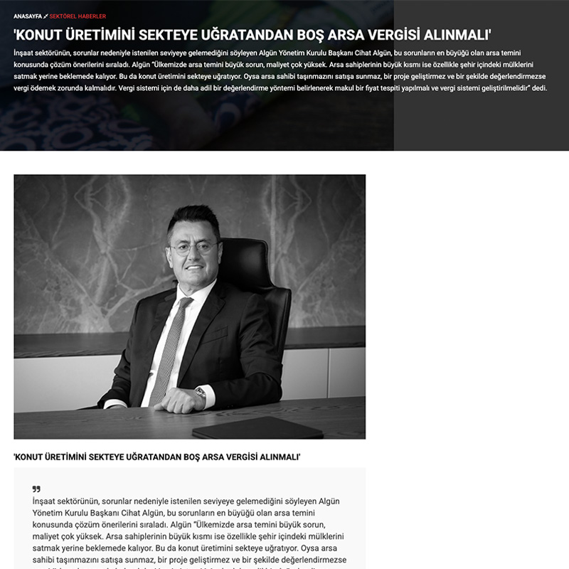 Konut üretimini sekteye uğratandan boş arsa vergisi alınmalı